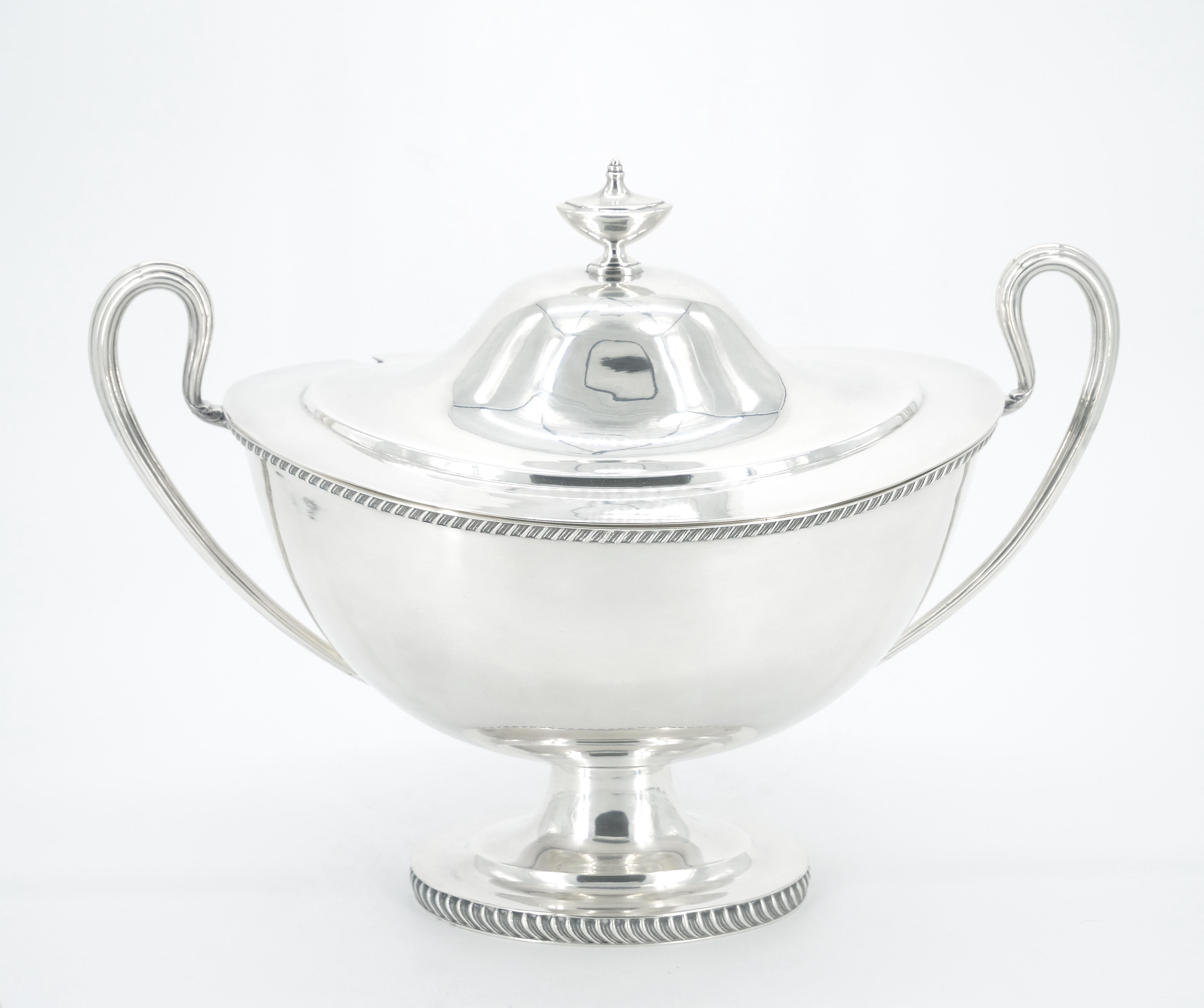Large English Silver Plate Tableware Covered Tureen For Sale 11
