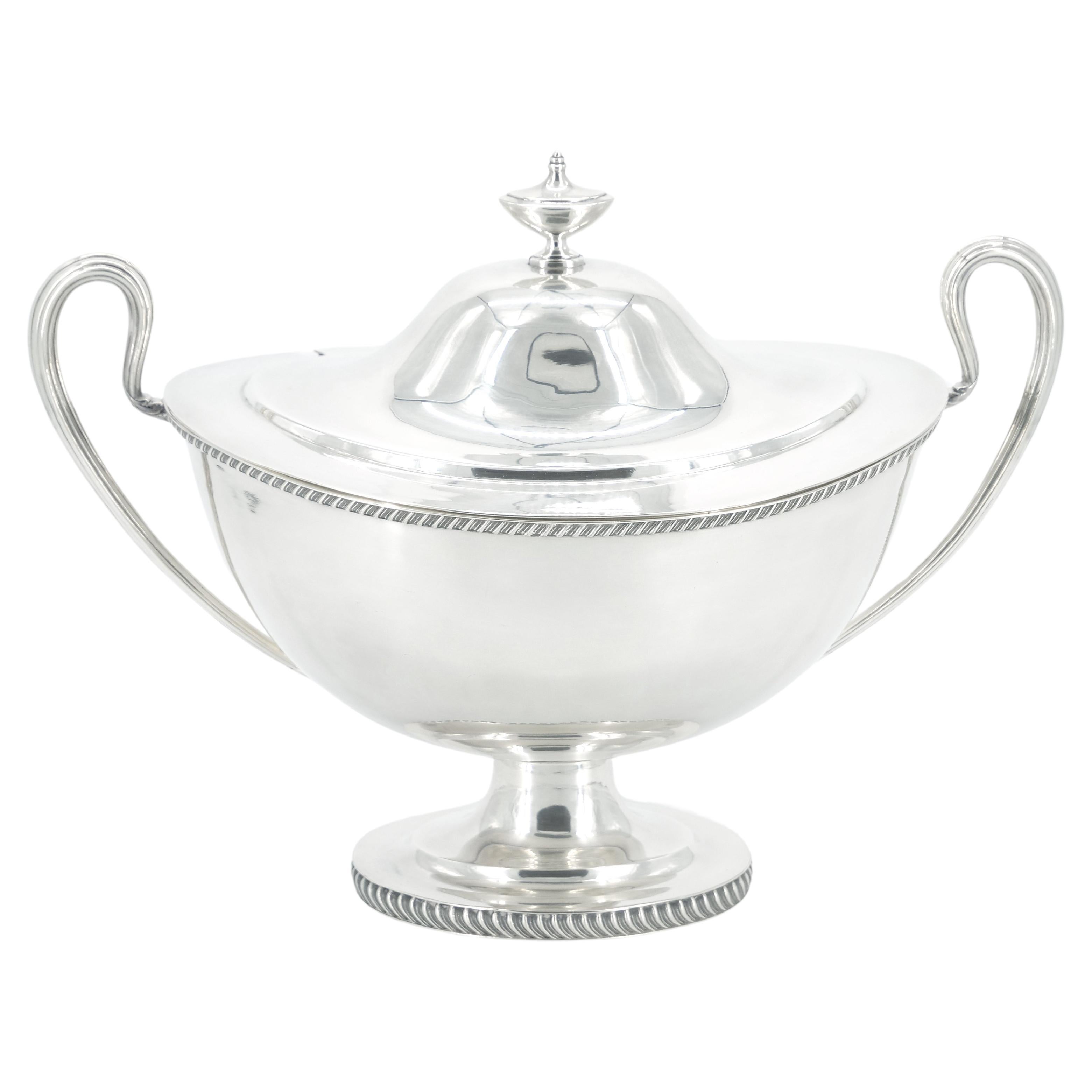 Large English Silver Plate Tableware Covered Tureen For Sale