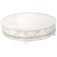 Large English Silver Plated Round Footed Plateau / Dessert Stand