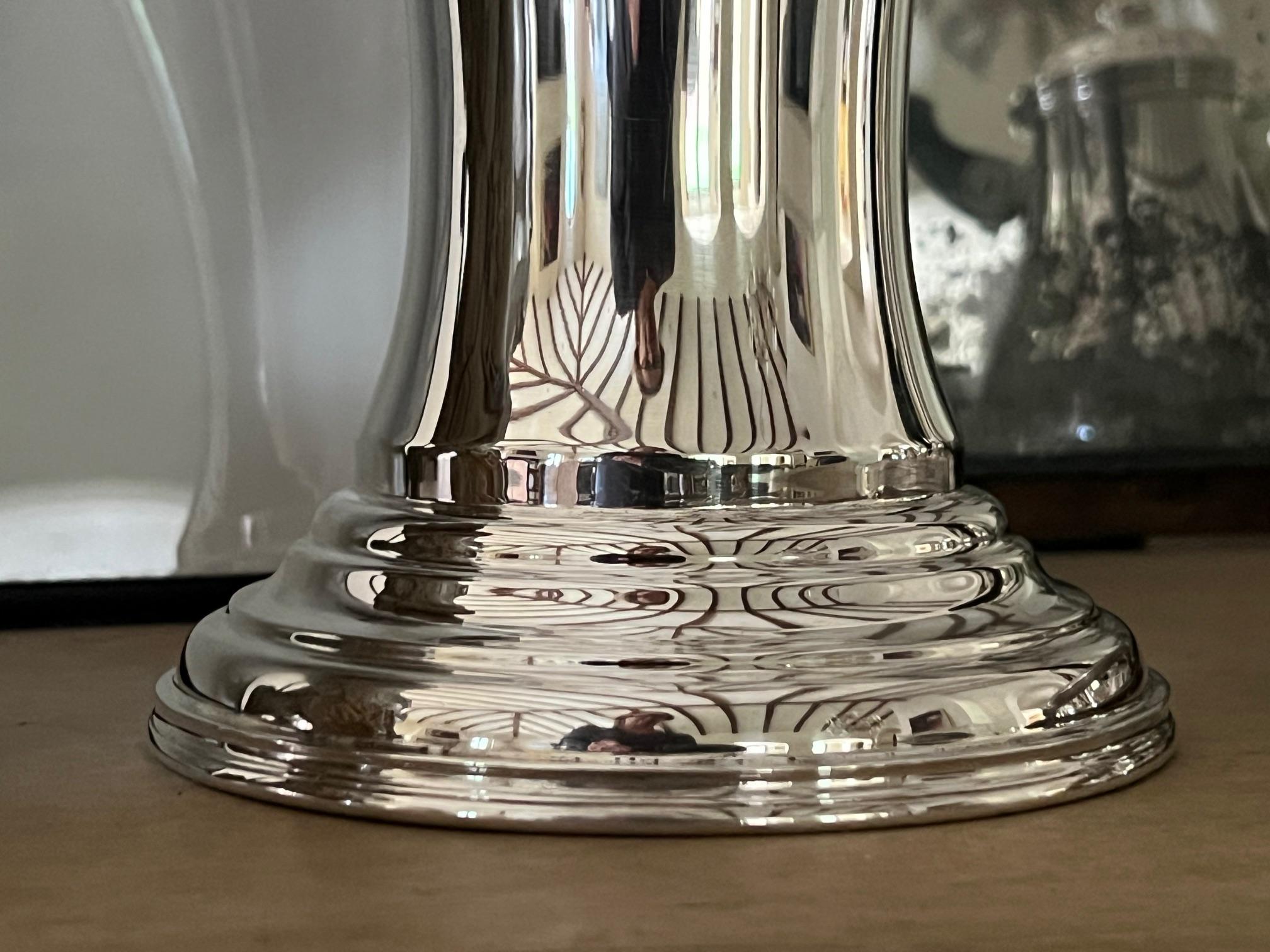 Large English Solid Sterling Silver Vase by Camelot Silver For Sale 5