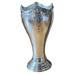 Large English Solid Sterling Silver Vase by Camelot Silver