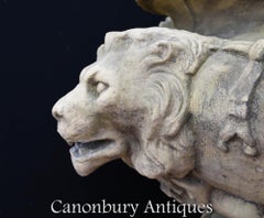 Large English Stone Garden Urn on Pedestal Plinth Classic Architectural