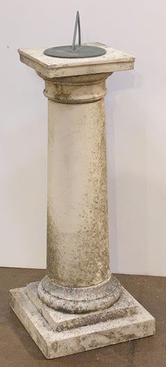 Großes englisches Sundial aus Stein im Composition-Stil mit Bronze-Zifferblatt