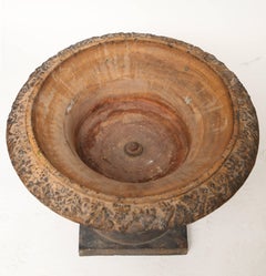 Wide Mouthed Terracotta Garden Urn on Stand-England, Nineteenth Century