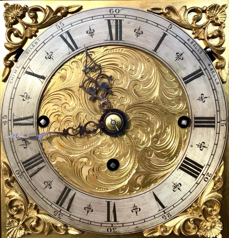 Large English Triple Fusee Bracket Boardroom Musical Clock For Sale at