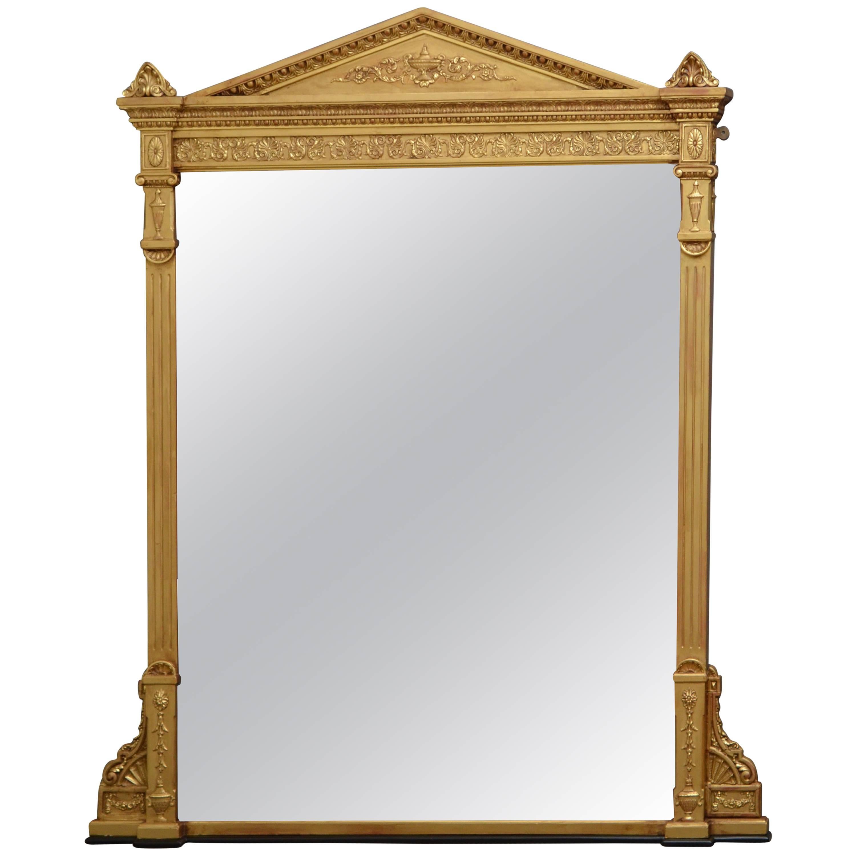 Large English Victorian Giltwood Mirror