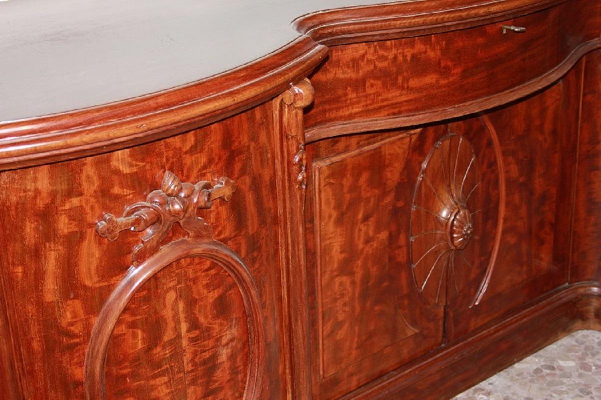 High Victorian Large English Victorian Mahogany Sideboard Credenza from the 1800s For Sale