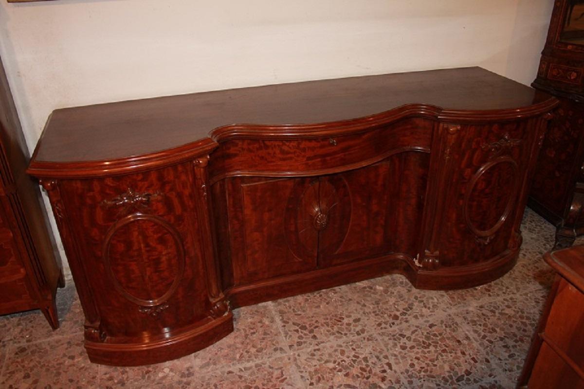 19th Century Large English Victorian Mahogany Sideboard Credenza from the 1800s For Sale