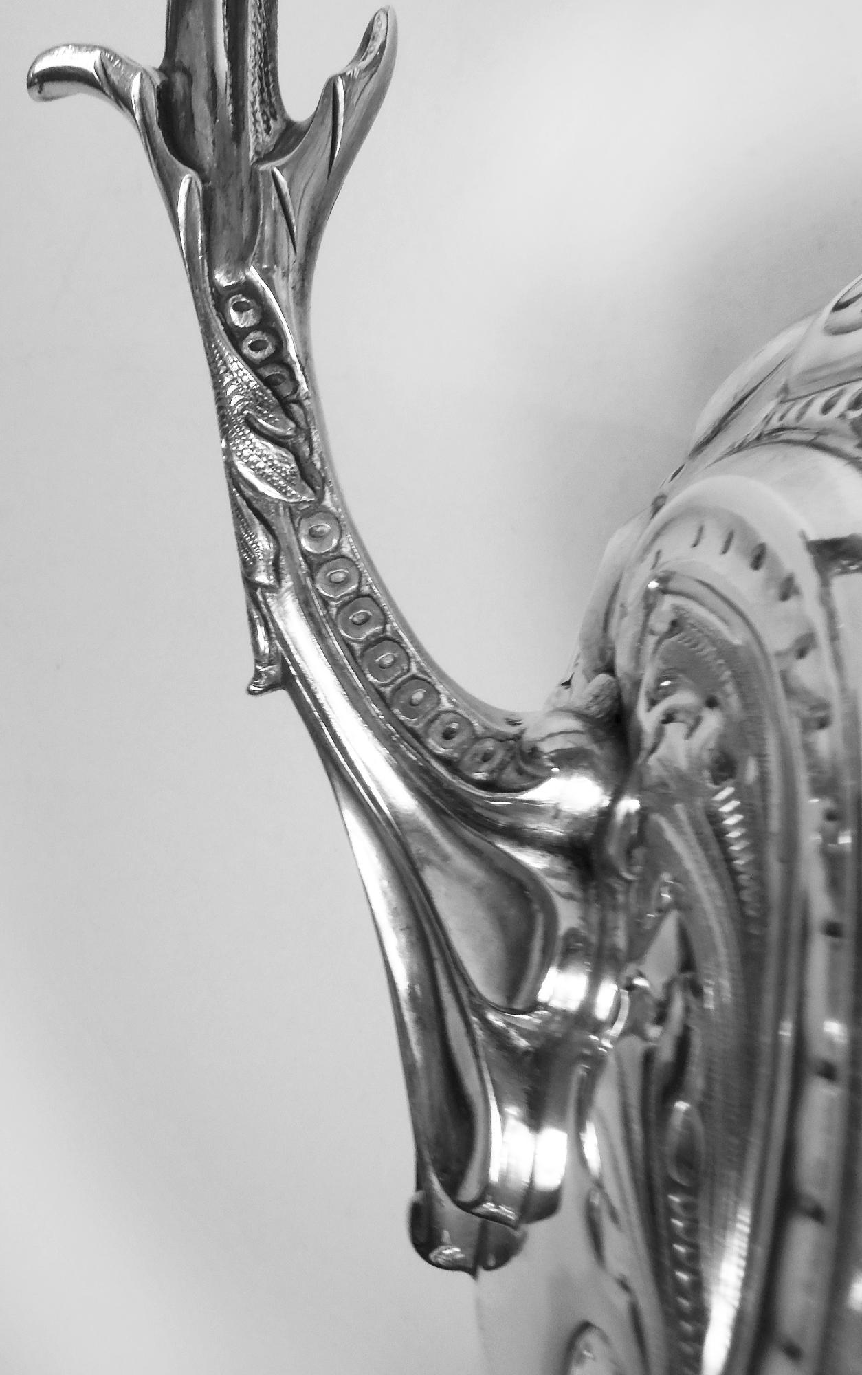 Large English Victorian Sterling Silver Horse Harness Race Trophy, 1898 For Sale 7