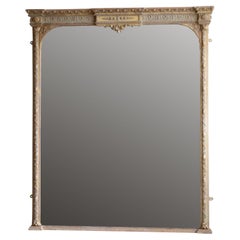 Large English Victorian Wall Mirror Overmantel Mirror