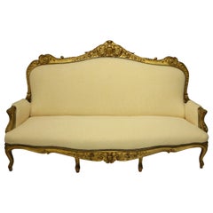 Large English Water Gilded and Finely Carved Settee