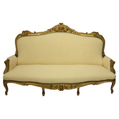 Large English Water Gilded and Finely Carved Settee