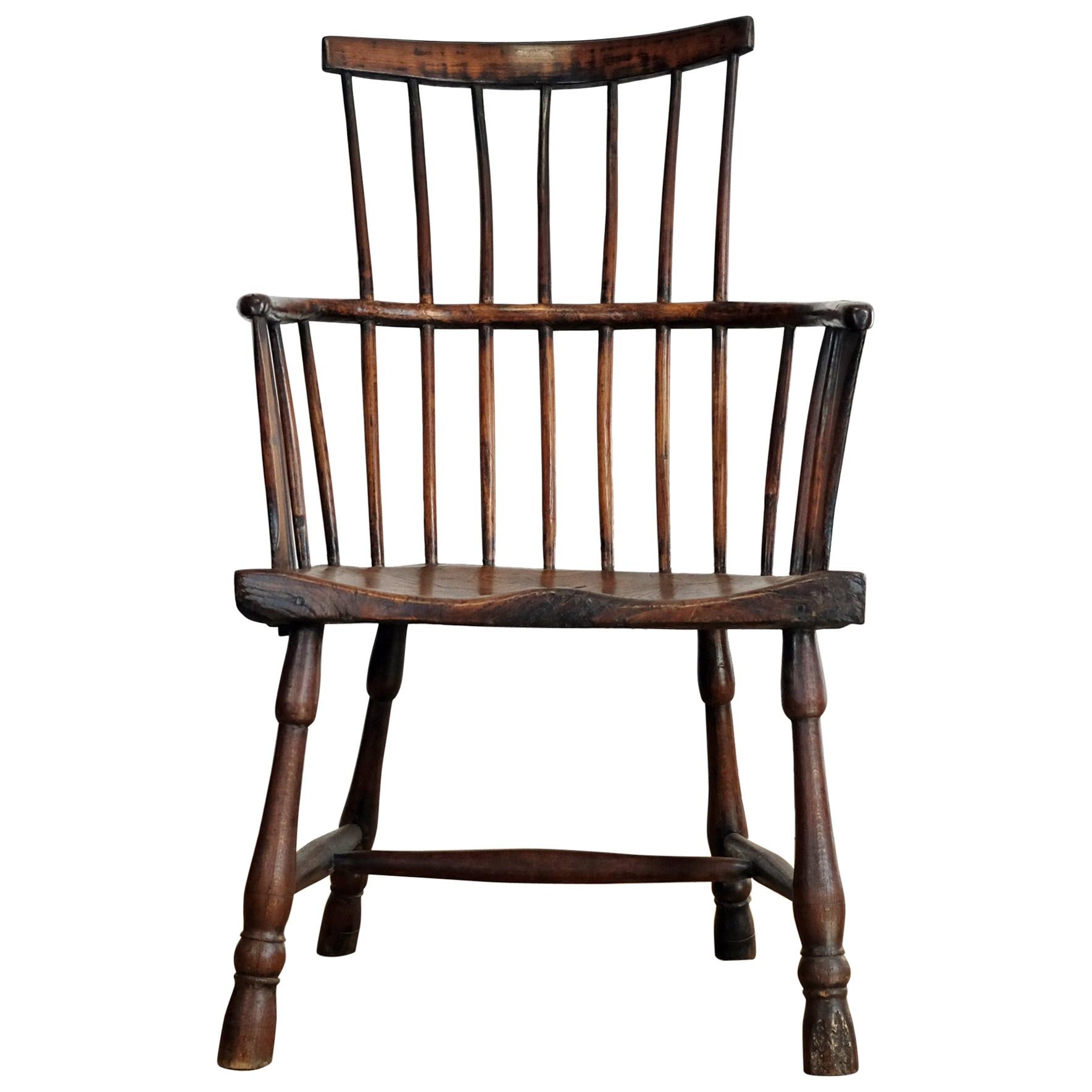 Large English West Country Comb Back Windsor Chair, 18th Century, Provincial For Sale