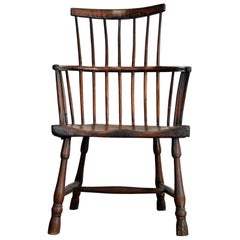 Antique Large English West Country Comb Back Windsor Chair, 18th Century, Provincial