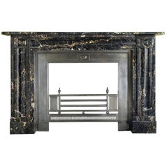 Large English William IV Portoro Marble Fireplace
