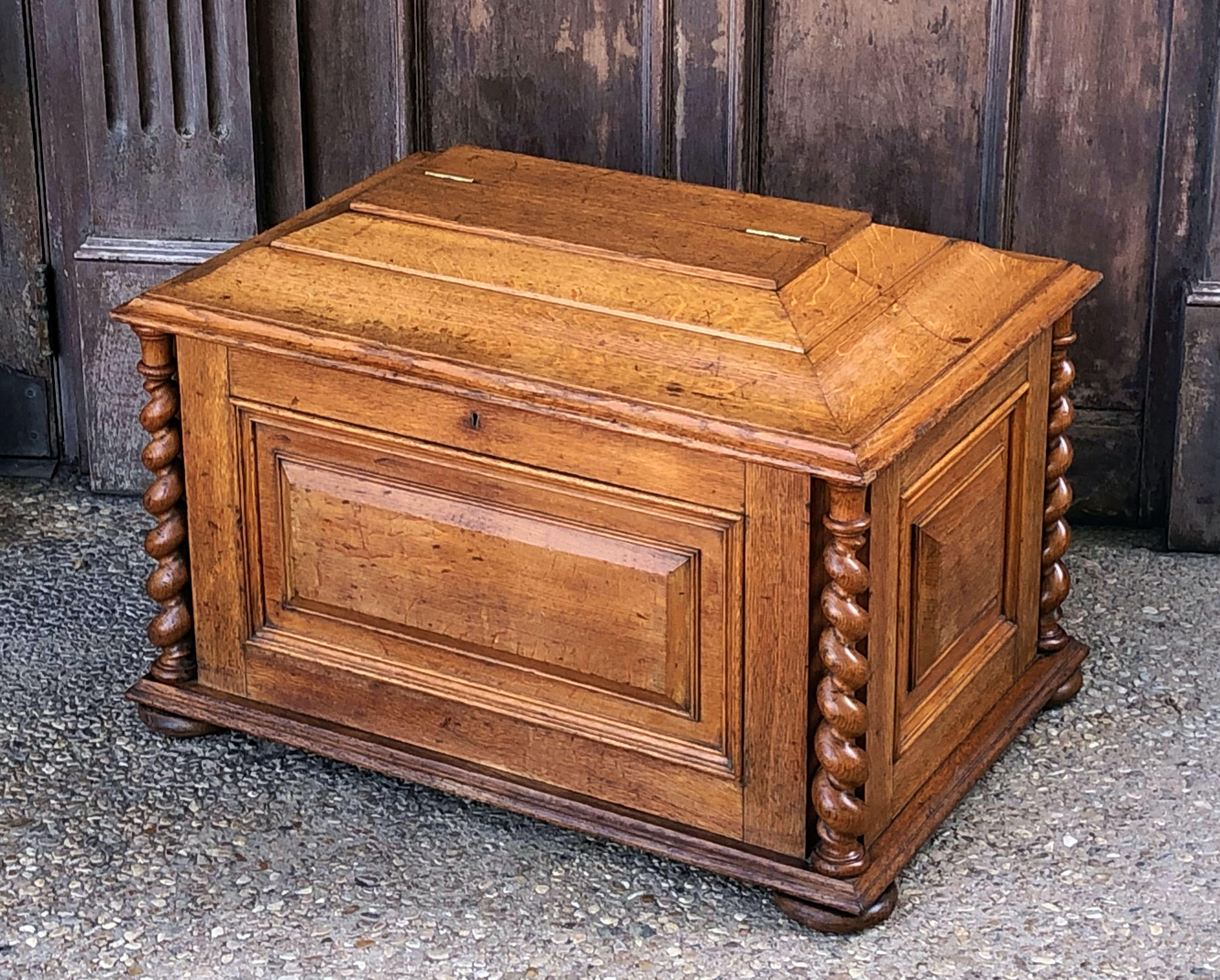 19th Century Large English Wine Compendium or Cellarette of Patinated Oak For Sale