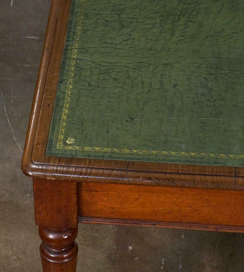 Large English Writing Table or Desk with Embossed Leather Top 5