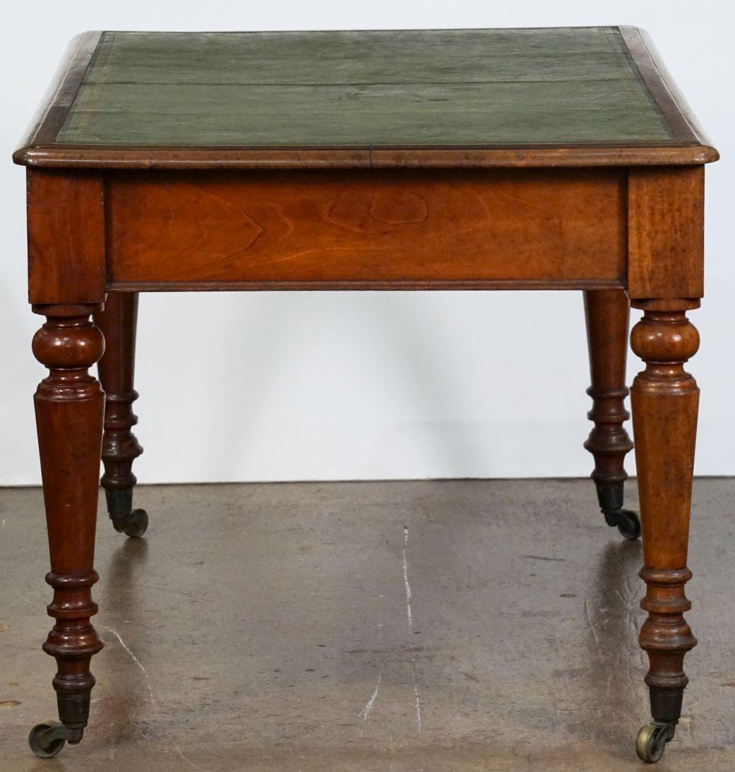 Large English Writing Table or Desk with Embossed Leather Top 6