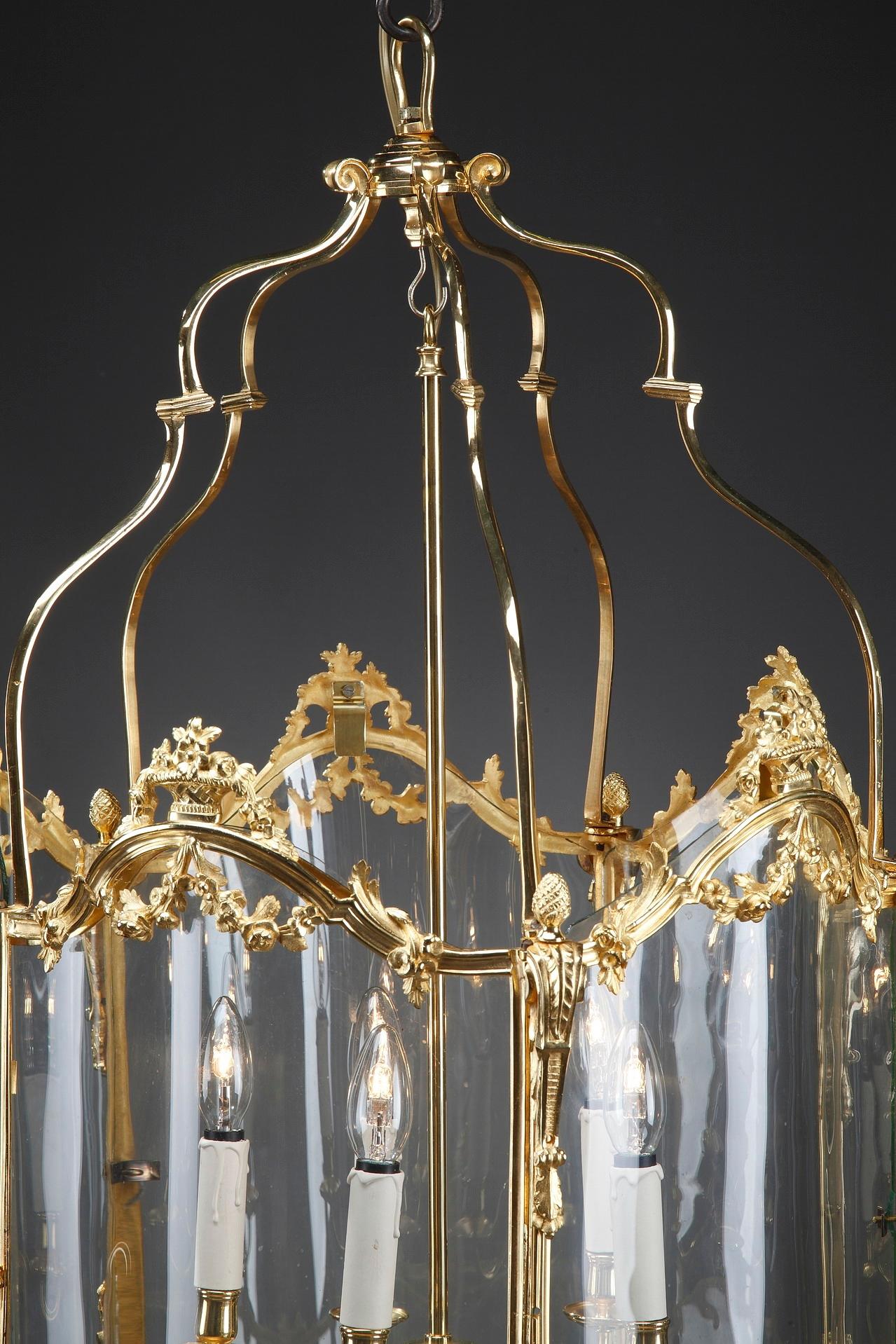 French Large Entrance Hall Lantern from Château Léoube in Bormes For Sale