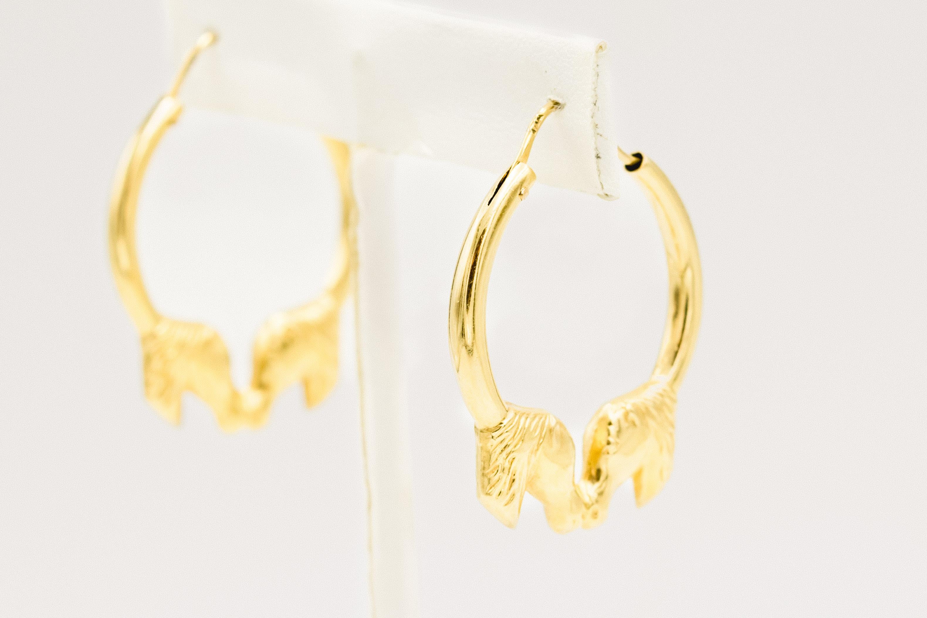 Große Reiter-Pferdkopf-Ohrringe aus 18k Gelbgold für Damen oder Herren im Angebot