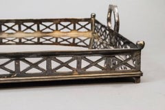 Large Equestrian Motif Silver Plated Serving Tray