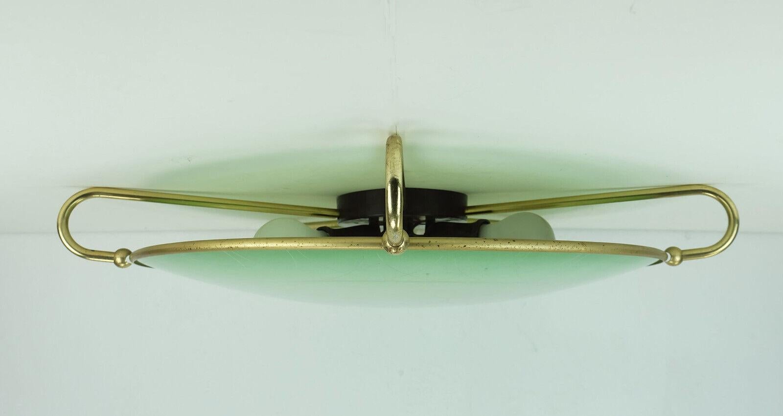 Mid-Century Modern large erco 1950s mid century FLUSH MOUNT ceiling light erco no. 70 glass alu bak