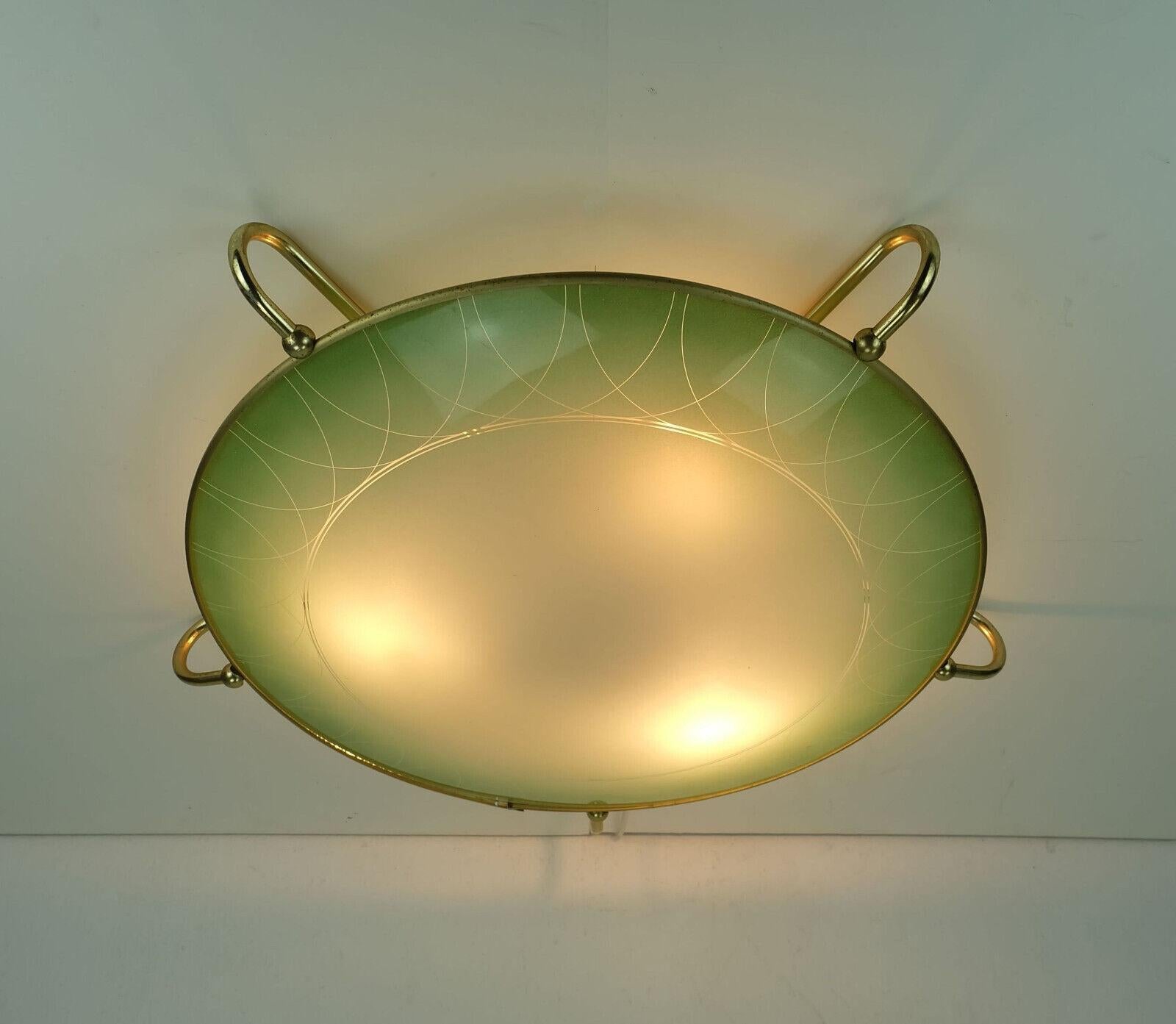 20th Century large erco 1950s mid century FLUSH MOUNT ceiling light erco no. 70 glass alu bak