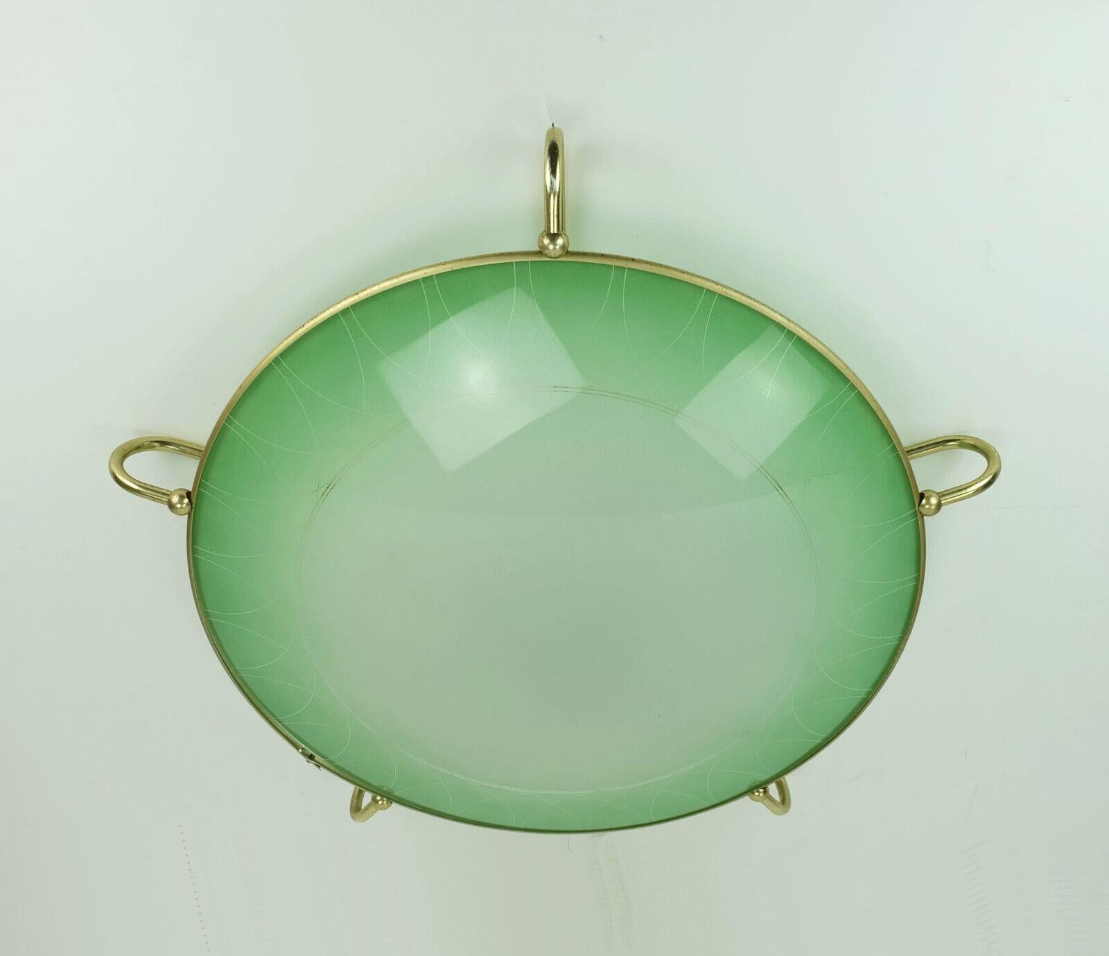 large erco 1950s mid century FLUSH MOUNT ceiling light erco no. 70 glass alu bak 2