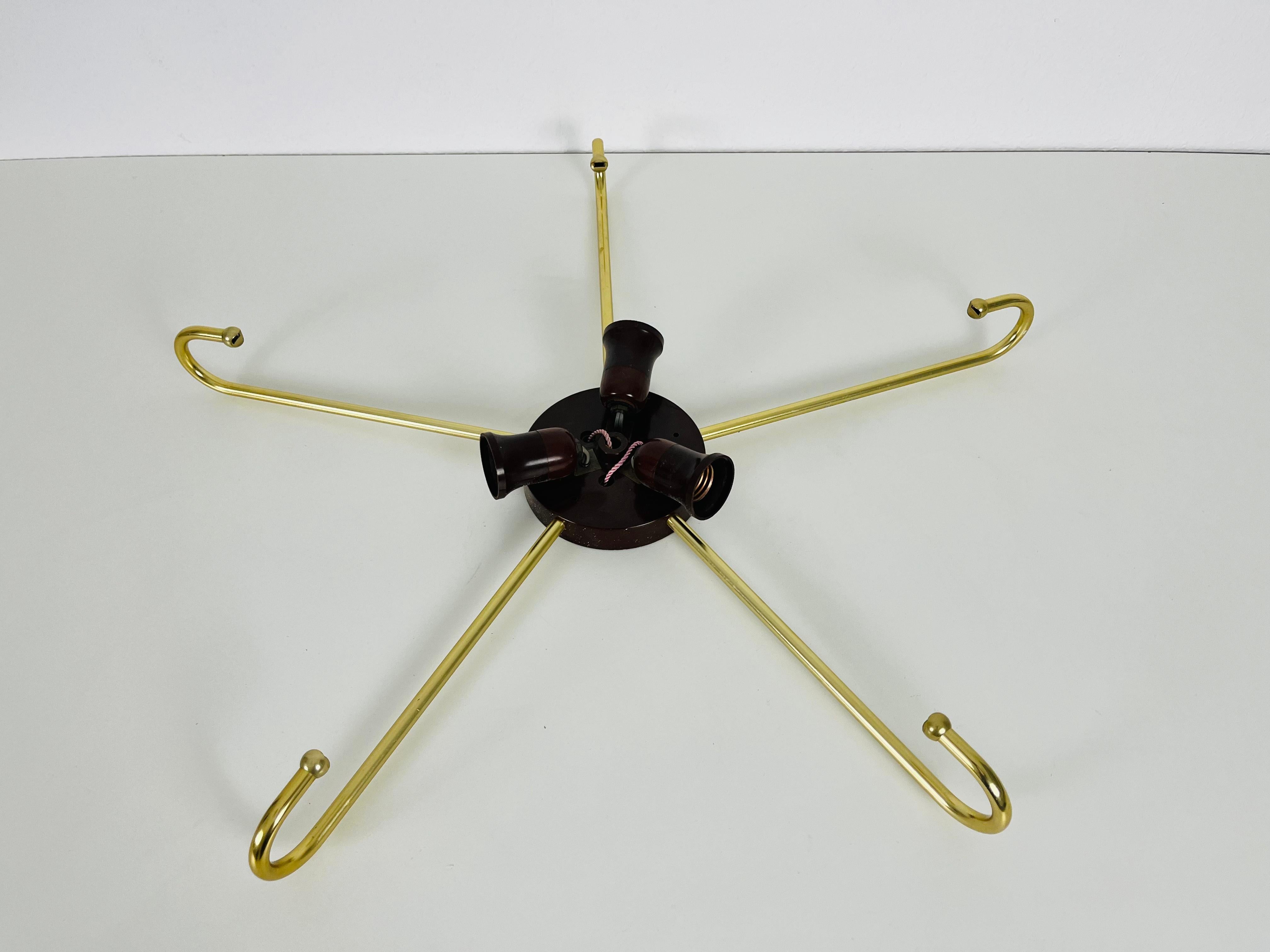Large Erco Midcentury Brass Flush Mount, 1960s For Sale 3