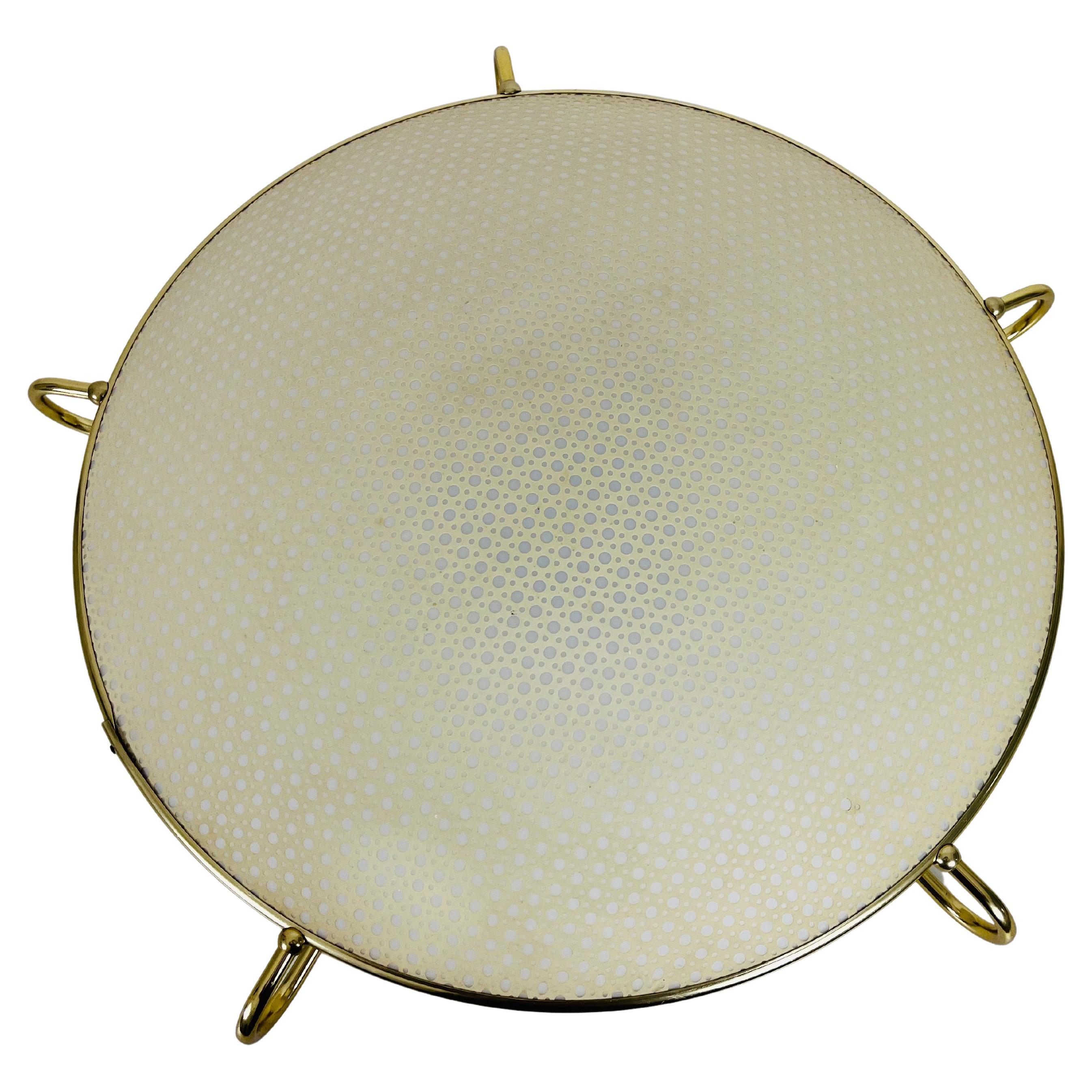 Large Erco Midcentury Brass Flush Mount, 1960s For Sale