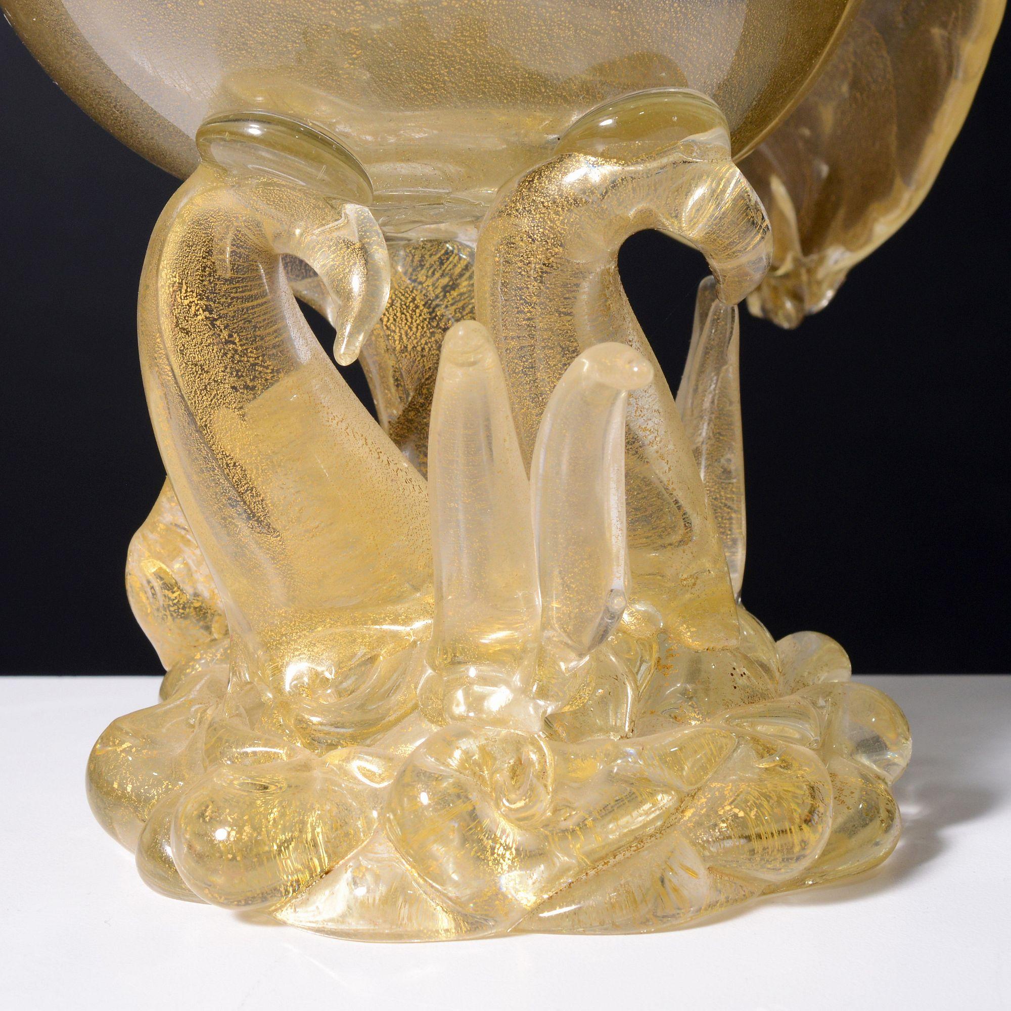 Large Ercole Barovier CONCHIGLIA Shell Compote / Vessel, Murano For Sale 4