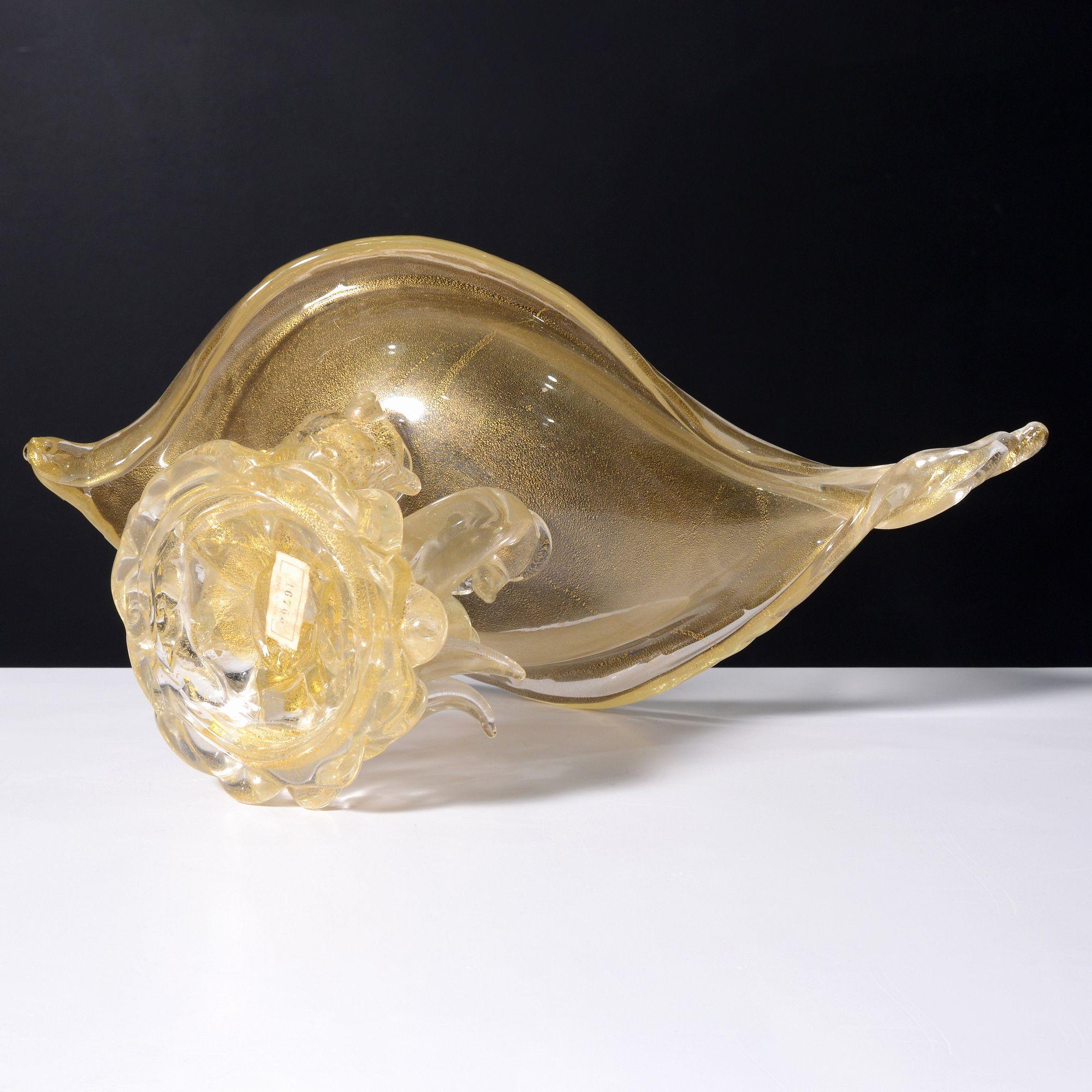 Large Ercole Barovier CONCHIGLIA Shell Compote / Vessel, Murano For Sale 6