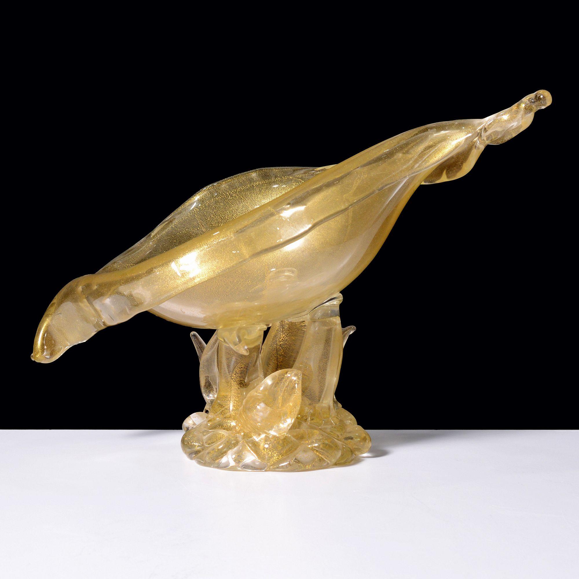 20th Century Large Ercole Barovier CONCHIGLIA Shell Compote / Vessel, Murano For Sale