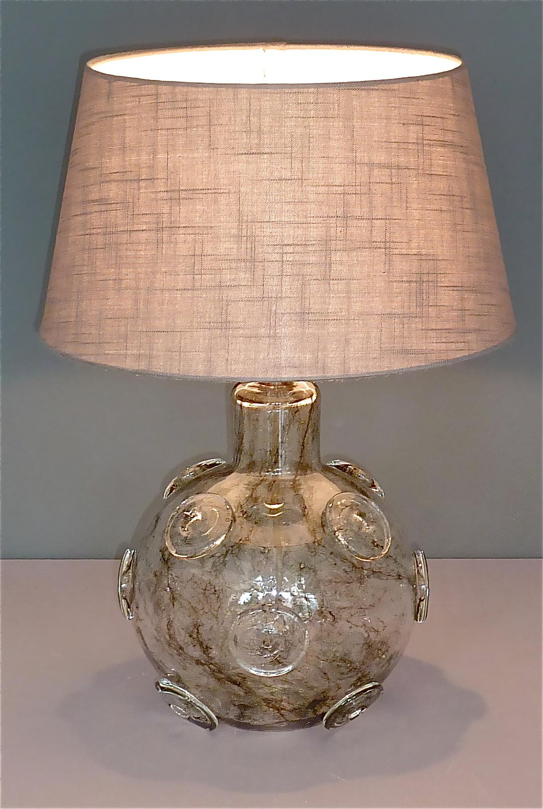 Large Ercole Barovier Crepuscolo Table Lamp Murano Glass Art Deco, 1930s For Sale 11