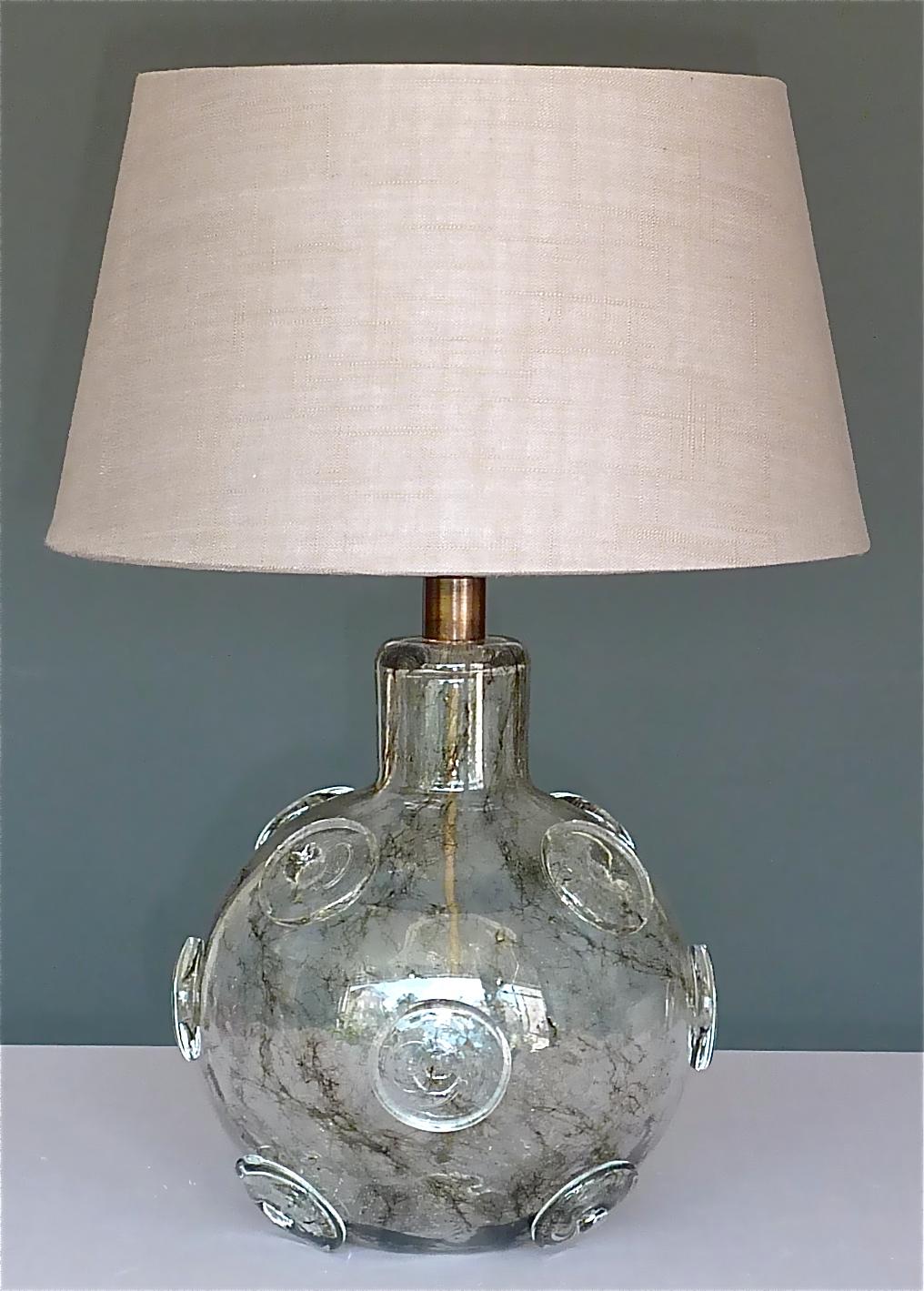 Italian Large Ercole Barovier Crepuscolo Table Lamp Murano Glass Art Deco, 1930s For Sale