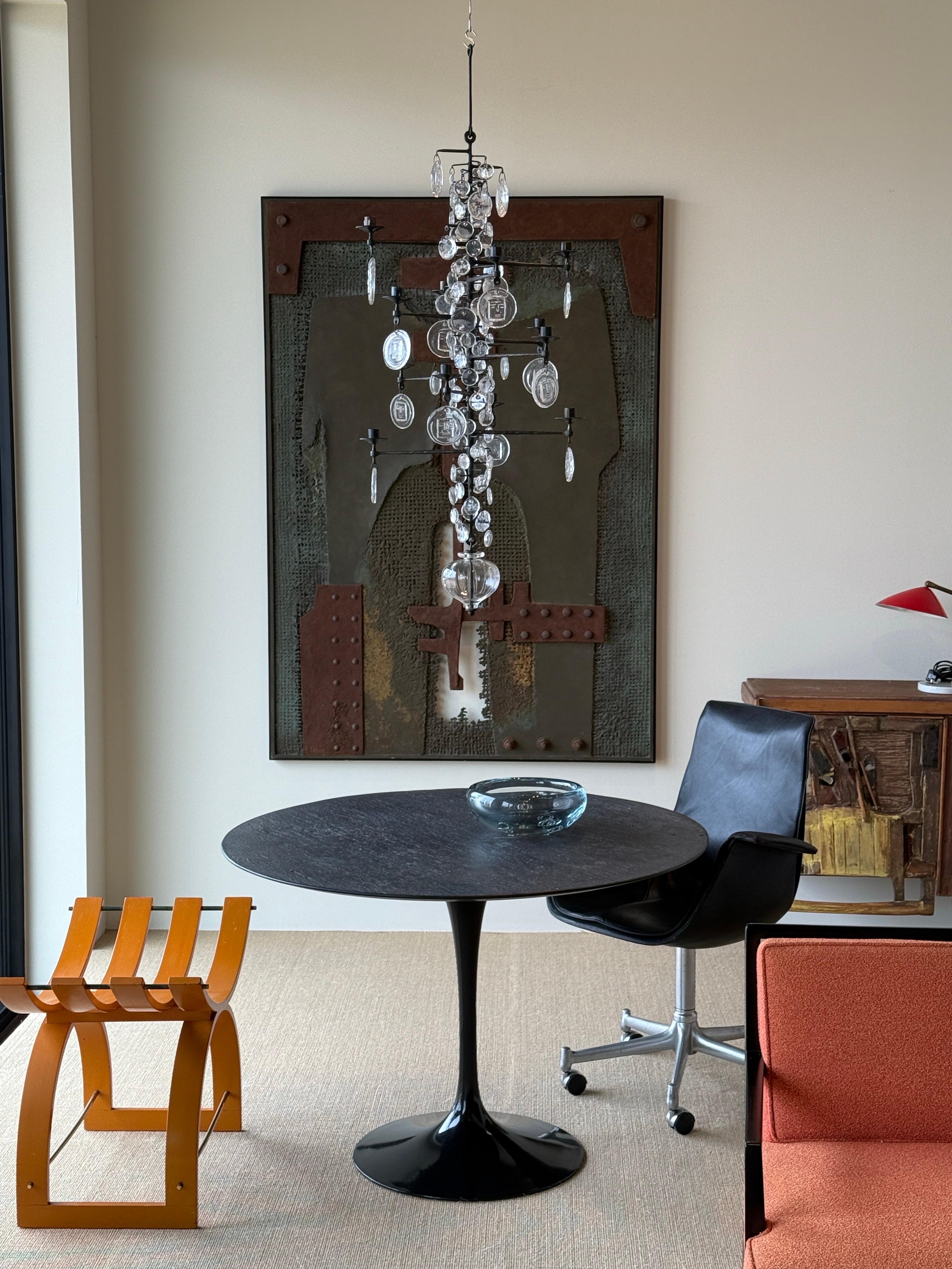 Grand lustre en fer et verre d'Erik Hoglund en vente 7