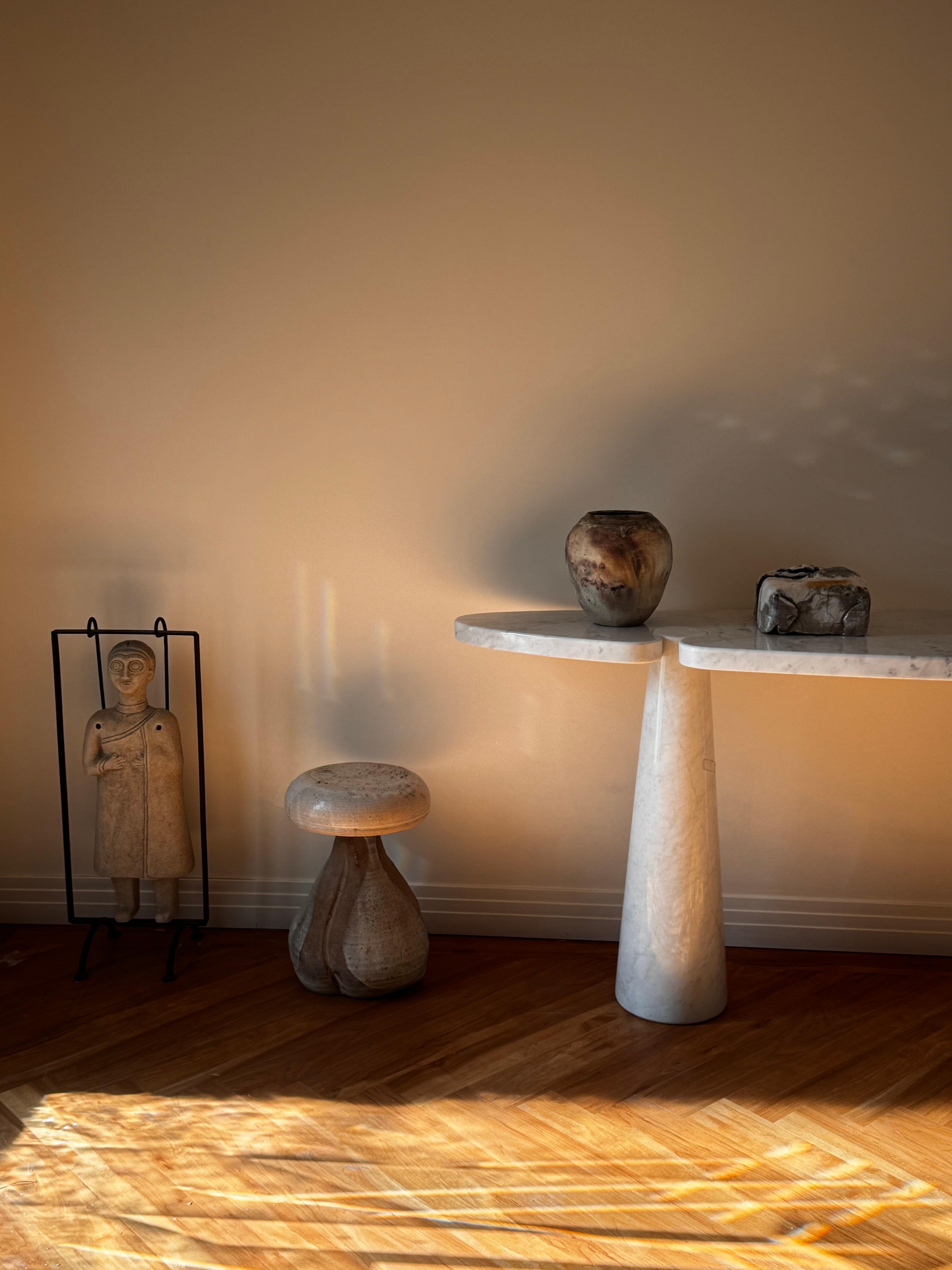 Italian Large Eros Console in Carrara Marble, Angelo Mangiarotti for Skipper, 1971 For Sale