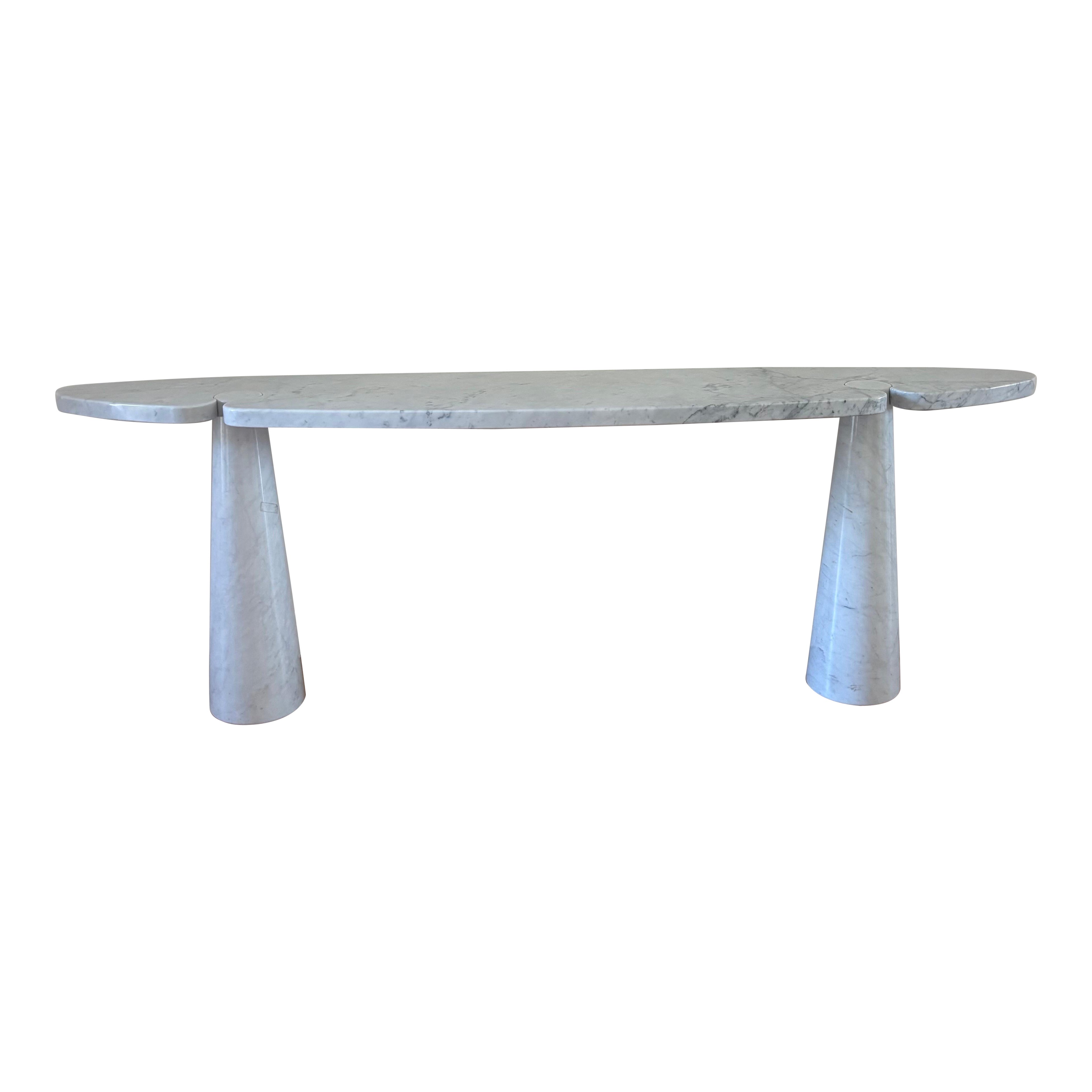 Large Eros Console in Carrara Marble, Angelo Mangiarotti for Skipper, 1971 For Sale
