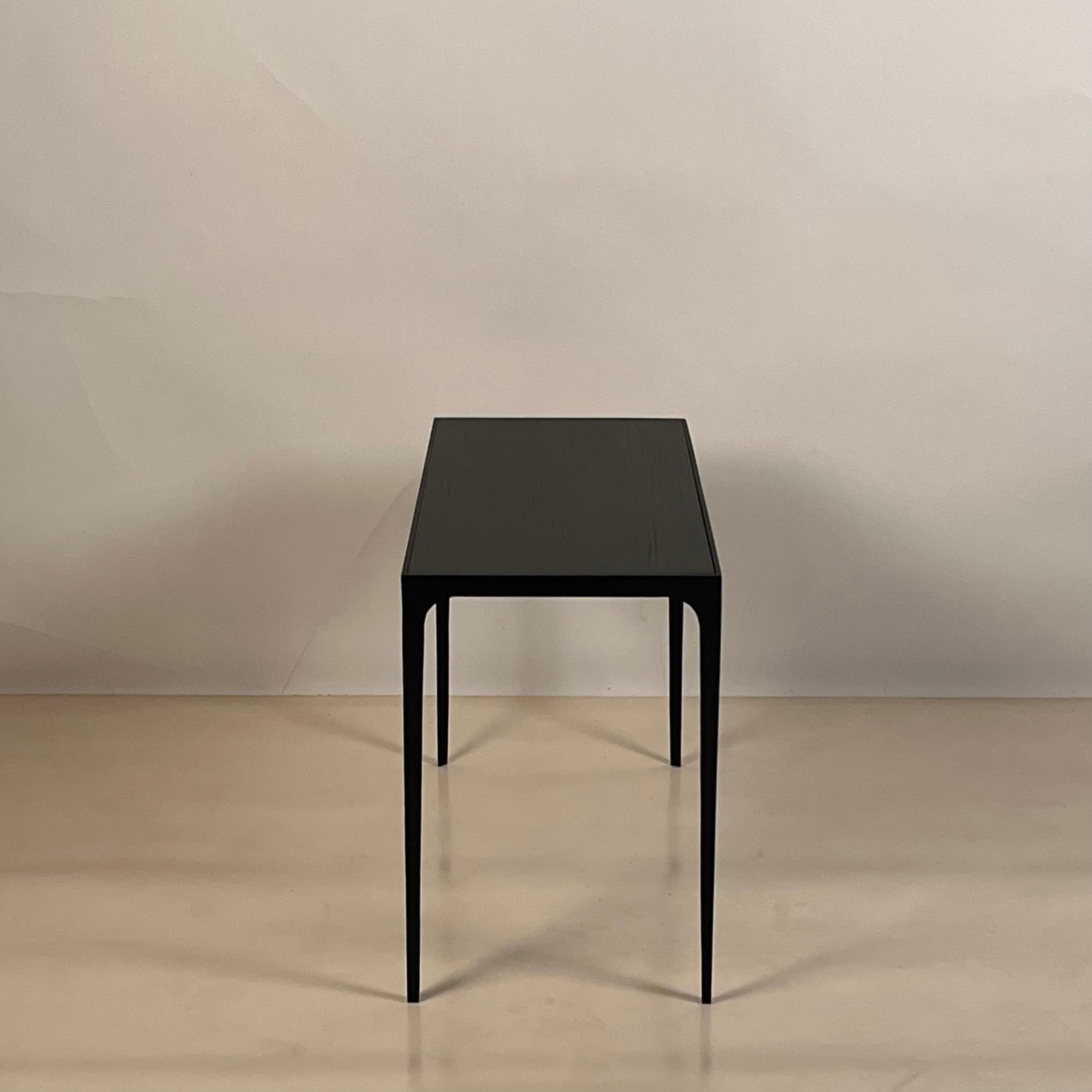 Art Deco Large 'Esquisse' Ebonized Oak Side Table by Design Frères For Sale