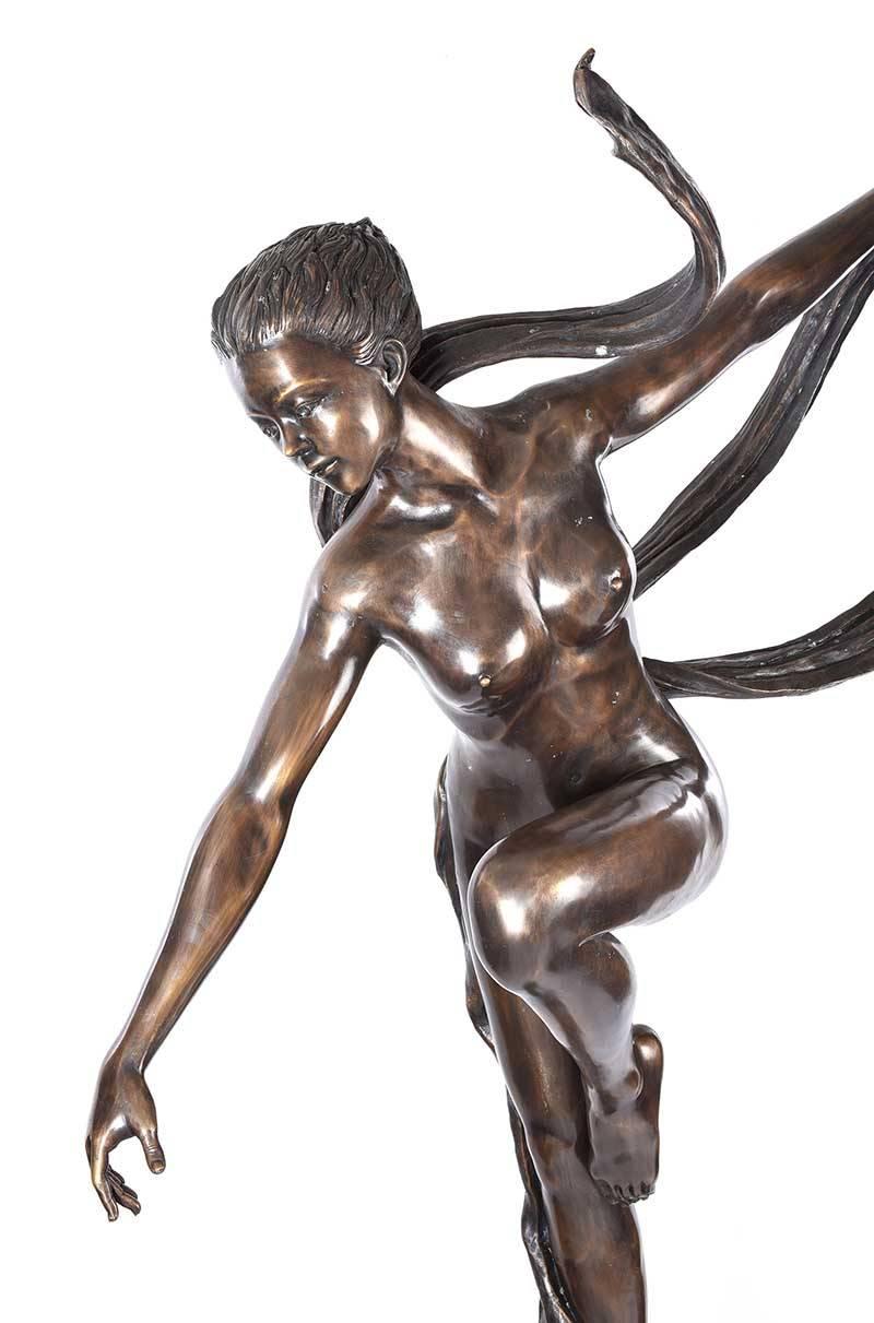 Large 'Essence of Elegance' Art Deco Bronze Garden Sculpture In Excellent Condition For Sale In Great Britain, Northern Ireland