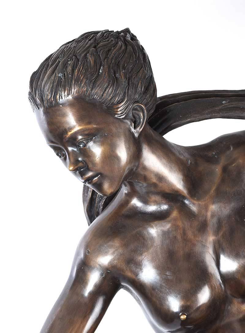 Large 'Essence of Elegance' Art Deco Bronze Garden Sculpture For Sale 1
