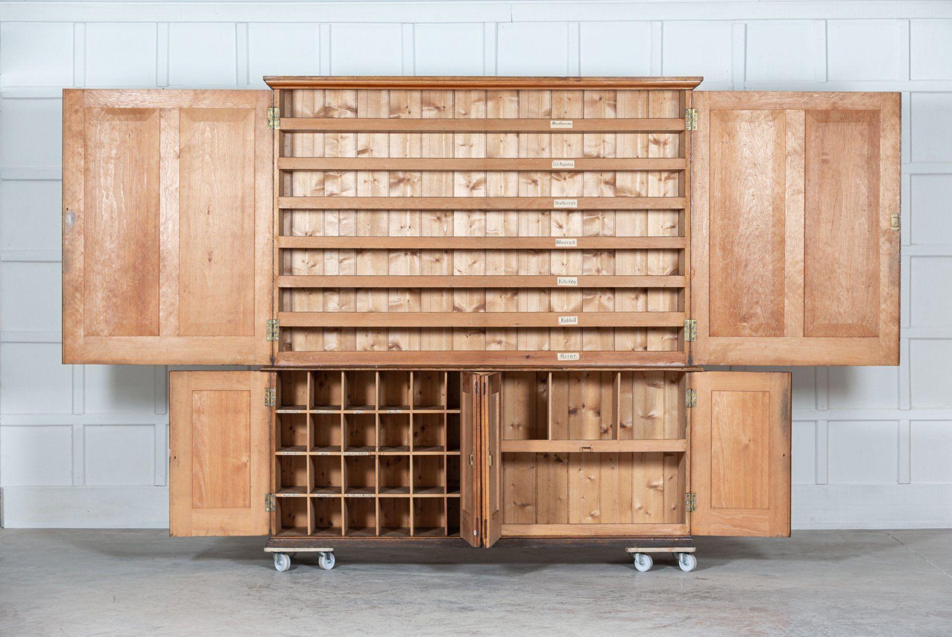 circa 1870
Large Estate Made Scottish Pine Housekeepers Cupboard with Key
An exceptional example
Provenance: The Lovat Estate - Home of the Frasers in Beauly once of Beaufort Castle
sku 1222
2 parts
W188 x D44 x H200 cm
Base W188 x D44 x H77