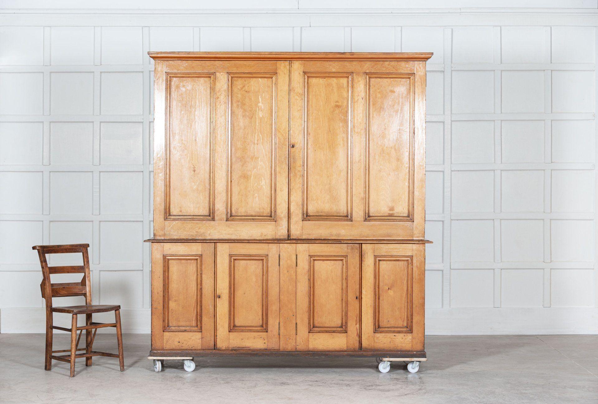 19th Century Large Estate Made Scottish Pine Housekeepers Cupboard