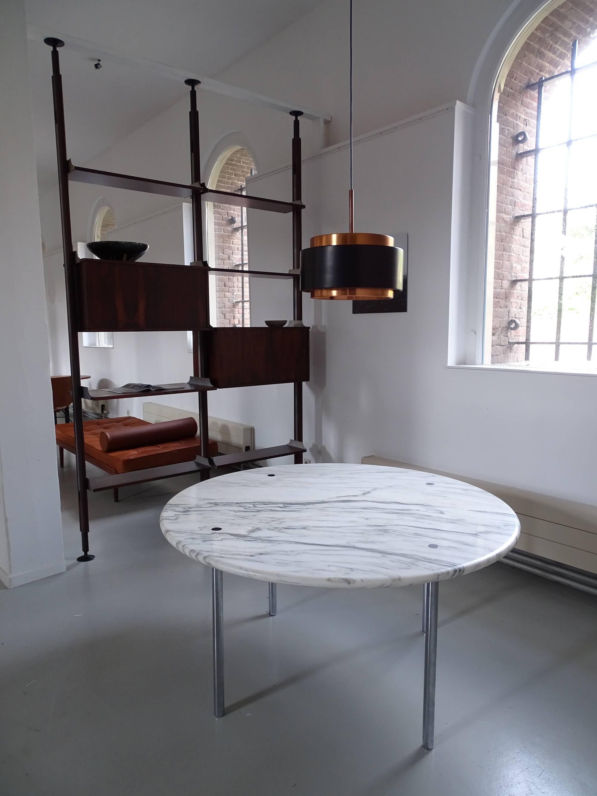 Large Estelle & Erwin Laverne Carrara Marble Dining Table, USA, 1950s 3