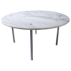 Large Estelle & Erwin Laverne Carrara Marble Dining Table, USA, 1950s