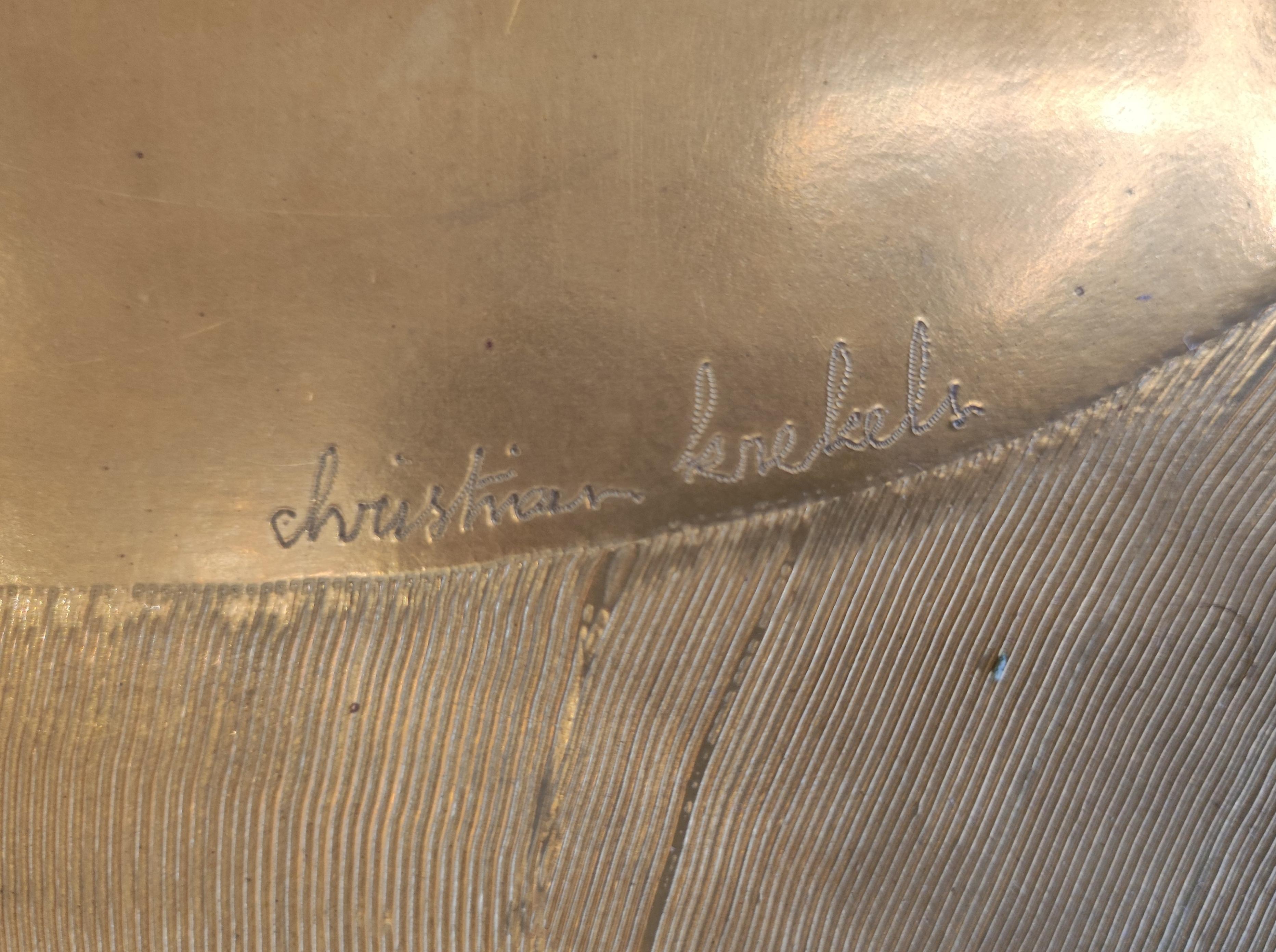  Großer Couchtisch aus geätztem Messing von Christian Krekels, signiert, um 1975 im Angebot 7