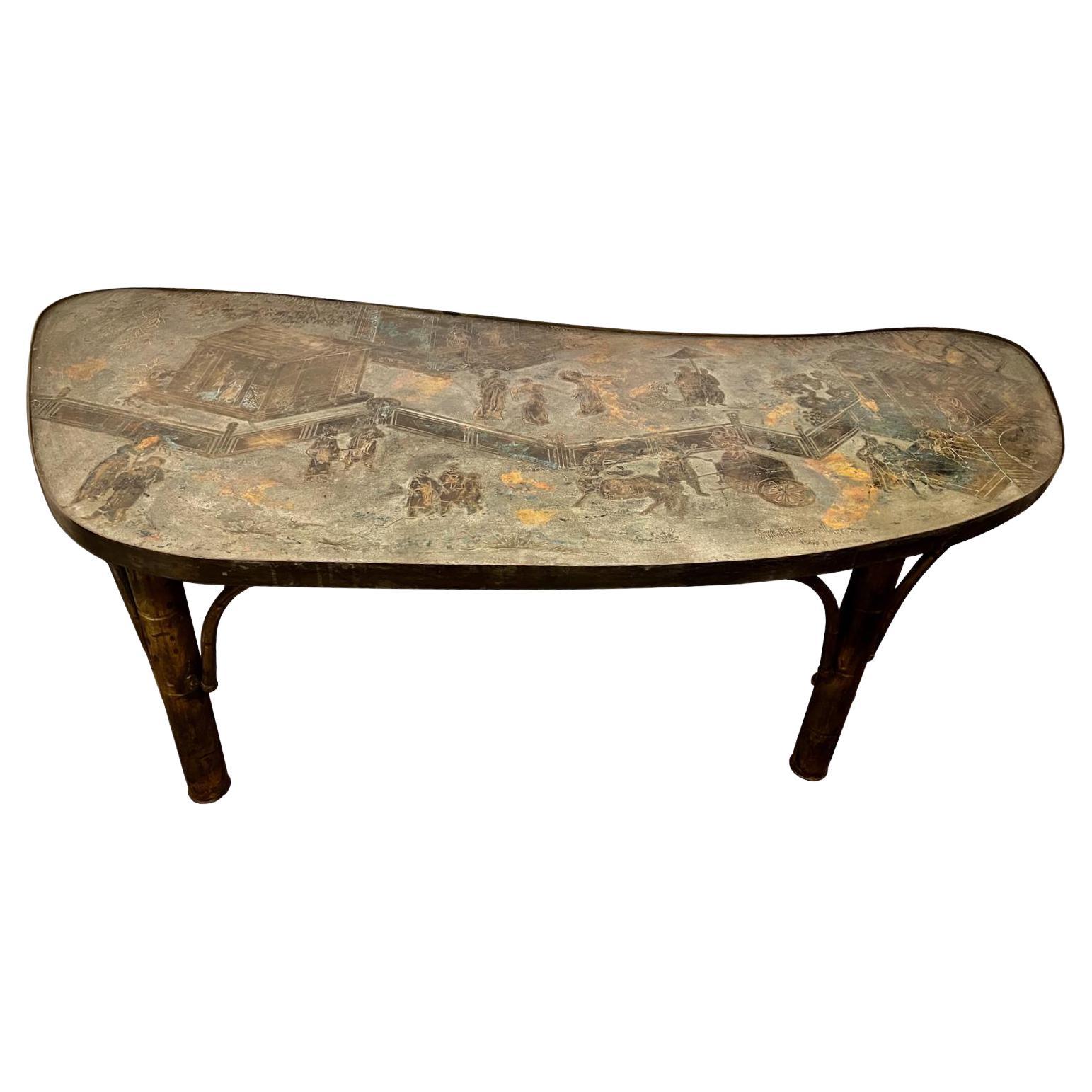 Large Etched Bronze LaVerne Coffee Table