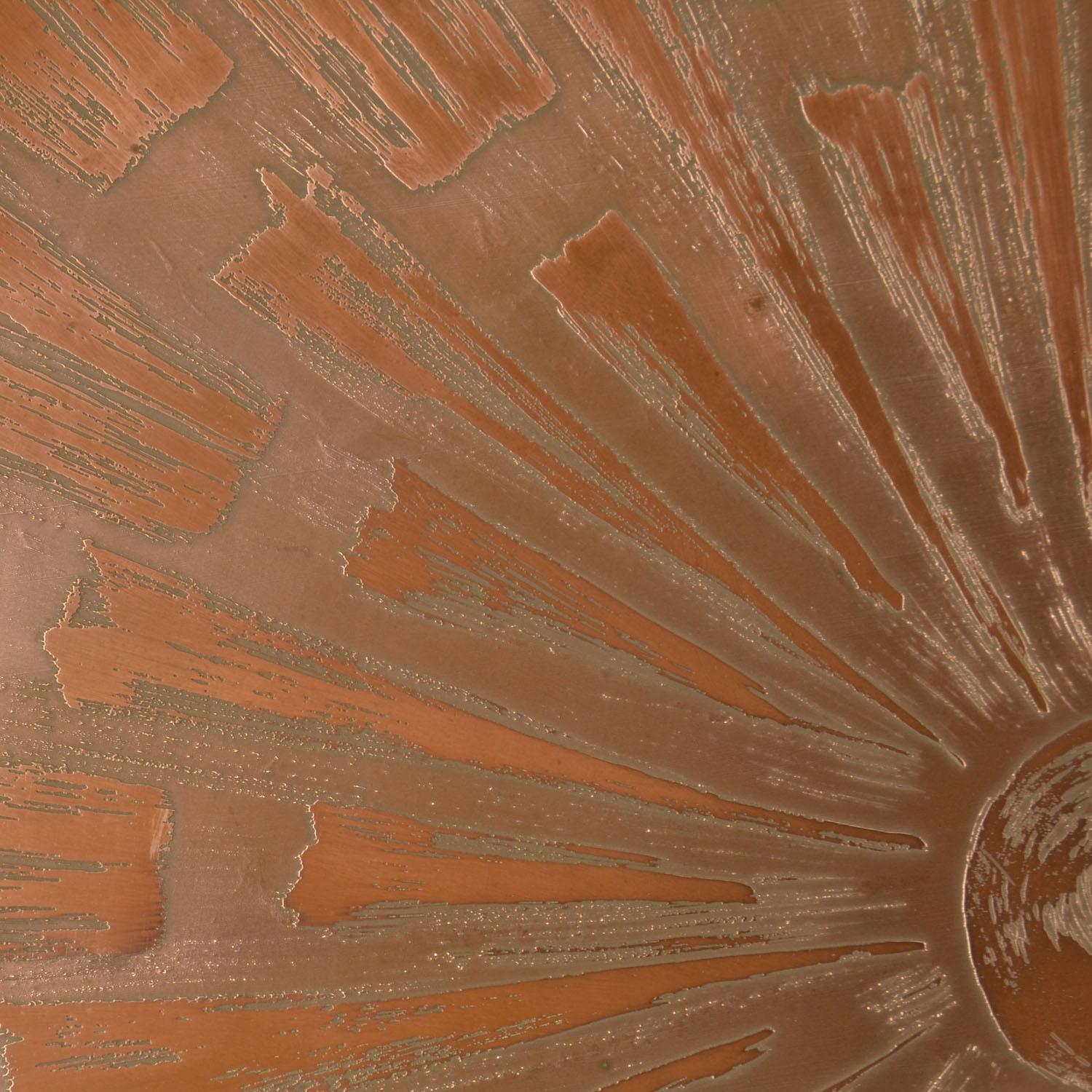 Large Etched Copper Wall Plate by Valentien 1960's In Excellent Condition For Sale In London, GB
