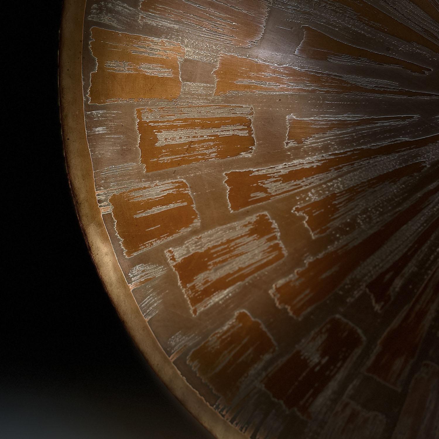 Large Etched Copper Wall Plate by Valentien 1960's For Sale 2