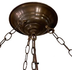 Grande lanterne anglaise en verre gravé